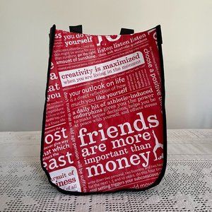 Lululemon Manifesto red & white small reusable tote bag